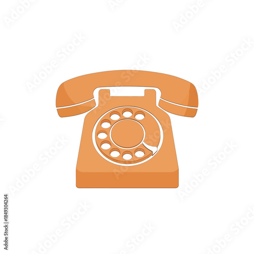 Vintage rotary telephone illustration on a white background showcasing a classic communication device