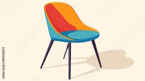 Modern colorful chair isolated on white background for design elements