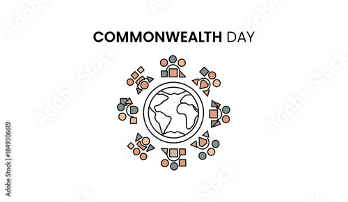 Commonwealth Day Celebration Concept Illustration