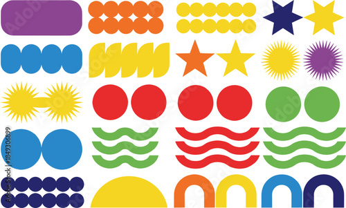 Colorful Abstract Shapes and Symbols Collection