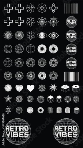 Retro Vibes Graphic Elements Set for Design