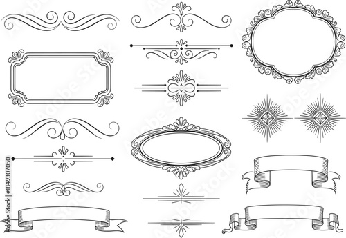 Vintage Decorative Frames and Borders Set