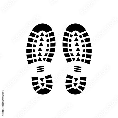 Footprint Footsteps: Two bold, black footprints stand out, a testament to journeys and the marks people leave. These footsteps capture both the concept of movement and the imprints made.