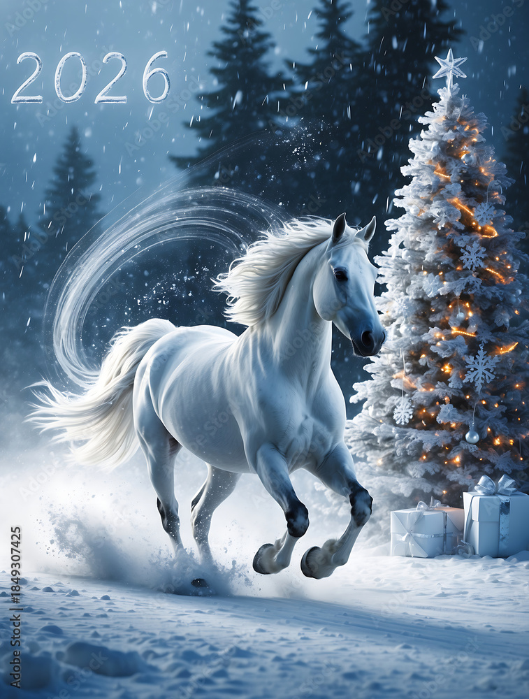 Fototapeta premium new year horse