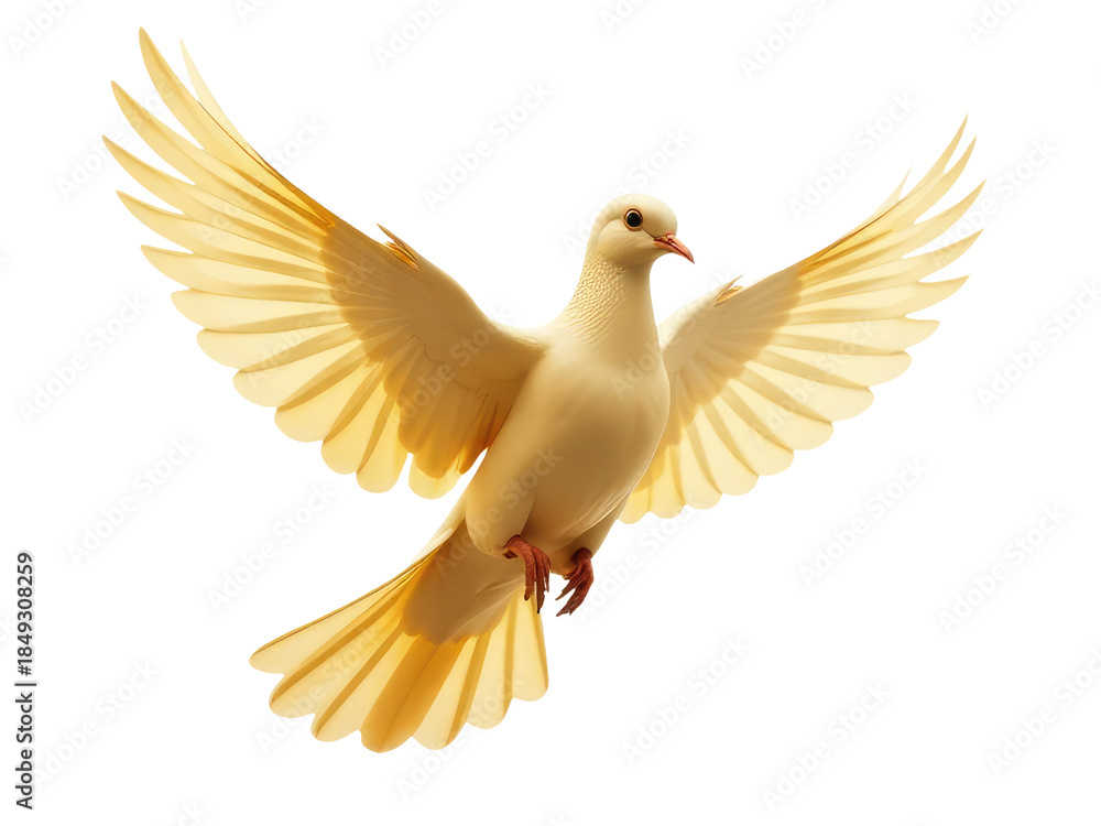 Obraz premium A peaceful bird soars through the sky with its wings outstretched, symbolizing hope and freedom
