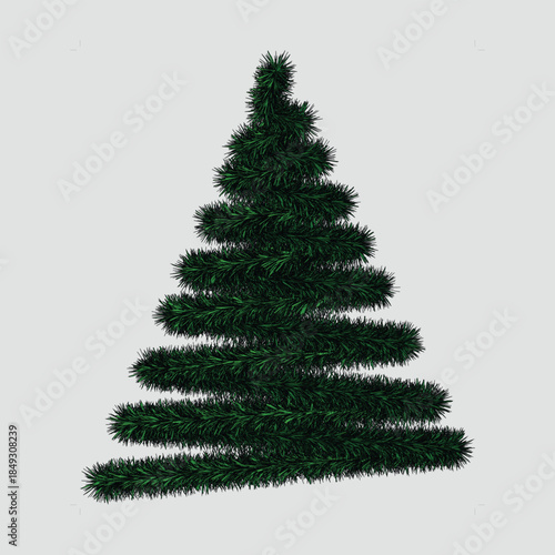 Artificial christmas tree on a white background