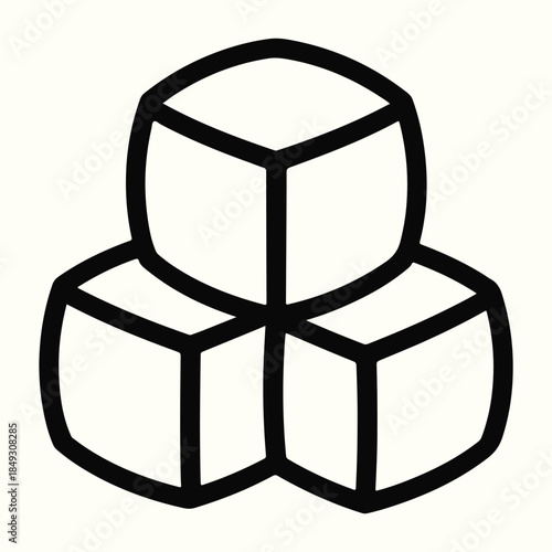 Three dimensional cubes stacked in a pyramid shape
