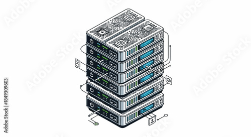 Large Scale Data Server Rack Tower for Enterprise Network and Information Technology Infrastructure