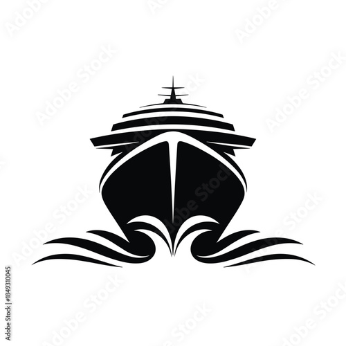Luxury Cruise Ship Illustration With Sea Waves For Travel and Nautical Adventures