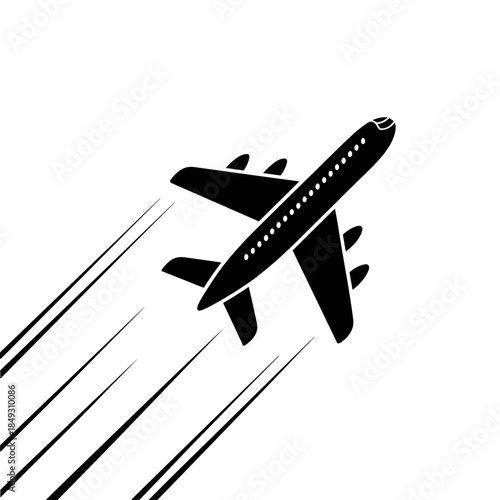 Airplane Flying in the Sky Illustration, A Symbol Of Air Travel and Adventure