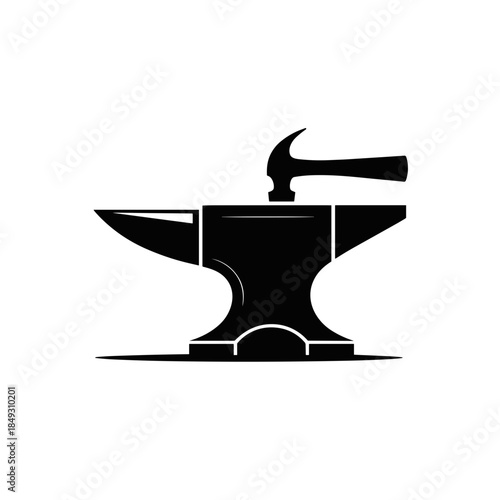 Blacksmith Anvil with Hammer Symbolizing Traditional Craftsmanship and Metalworking