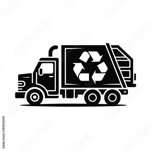 Recycling Truck Delivering Waste for Garbage Separation and Environmental Preservation
