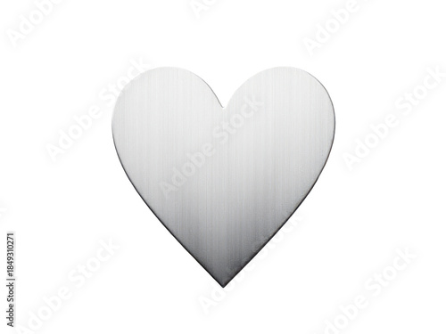 A heart-shaped metal object on a plain white background