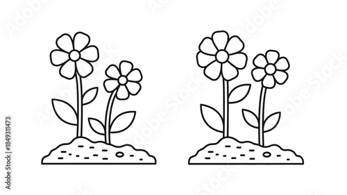 Simple floral arrangement with delicate blossoms and leafy stems a silhouette