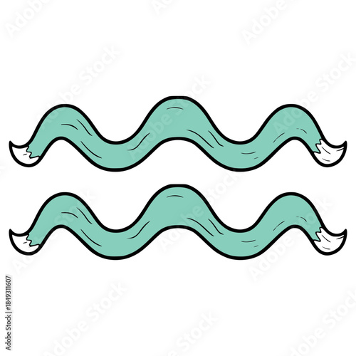 Aquarius icon illustration hand drawn outline vector