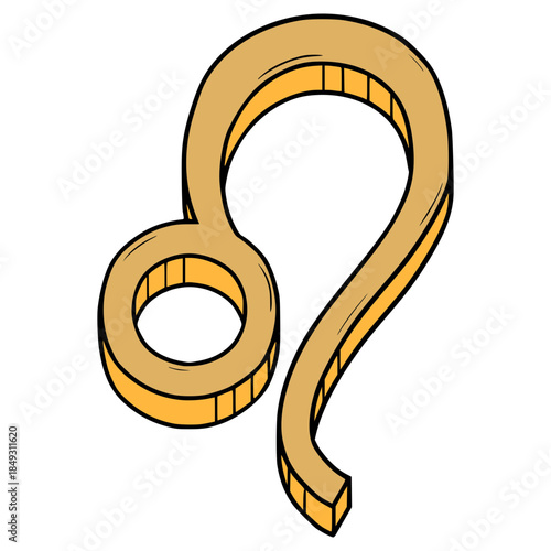 leo zodiac icon illustration hand drawn outline vector
