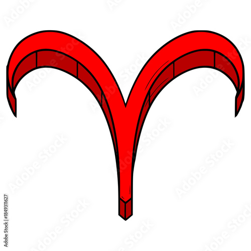Aries icon illustration hand drawn outline vector