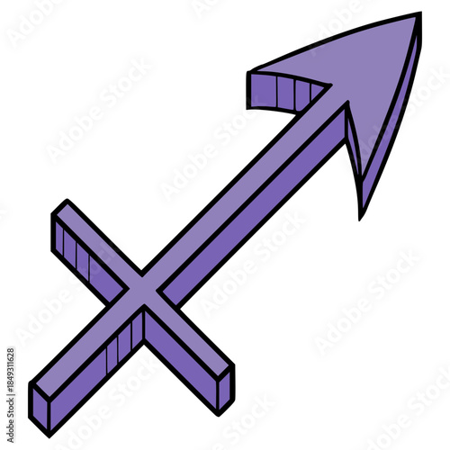 Sagittarius icon illustration hand drawn outline vector