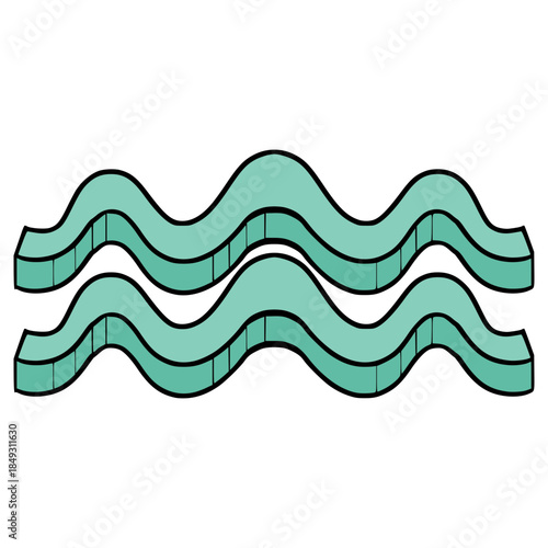 Aquarius icon illustration hand drawn outline vector
