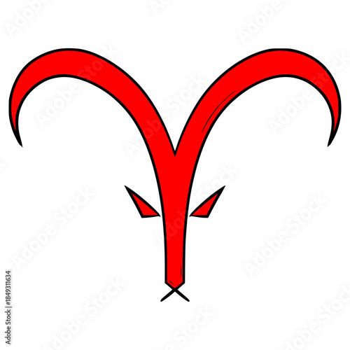 Aries icon illustration hand drawn outline vector