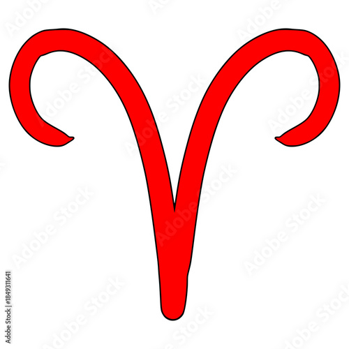 Aries icon illustration hand drawn outline vector