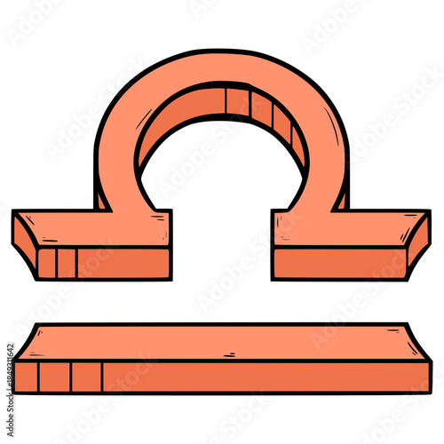 Libra icon illustration hand drawn outline vector