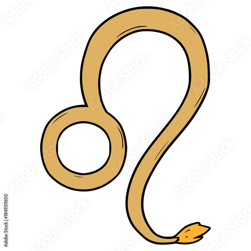 leo zodiac icon illustration hand drawn outline vector