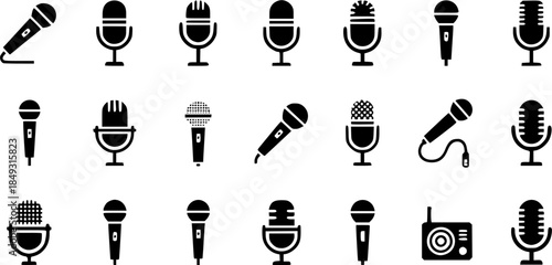 Microphone icon vector set. audio illustration sign collection. mic symbol.
