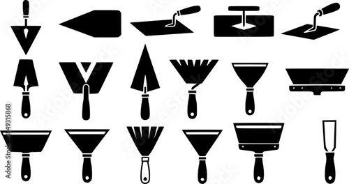 Trowel icon vector set. Putty knife illustration sign collection. spatula symbol or logo.
