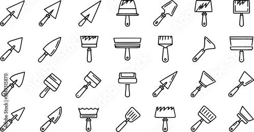 Trowel icon vector set. Putty knife illustration sign collection. spatula symbol or logo.
