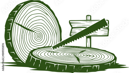 Wood Slice icon vector. Wood Rings illustration sign. Tree symbol. Sawmill logo.
