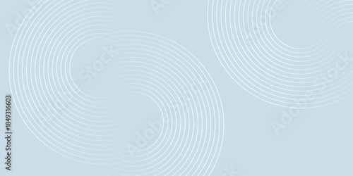 Modern abstract background. Shiny white gradient circle lines. Minimal geometric pattern. Simple graphic element. Futuristic concept. Suit for cover, poster, banner, brochure, flyer, header, website