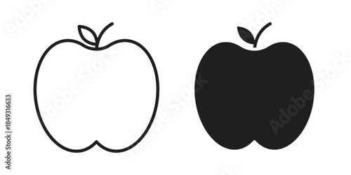 Apple icons. Line Illustration Vector Template. Clipart concept illustration