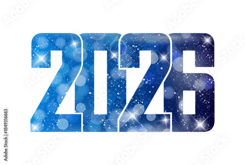 Happy New Year 2026 text design. Vector illustration.