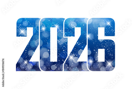 Happy New Year 2026 text design. Vector illustration.