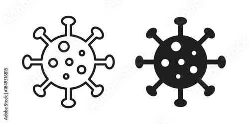 Bacteria icons. Line Illustration Vector Template. Clipart concept illustration