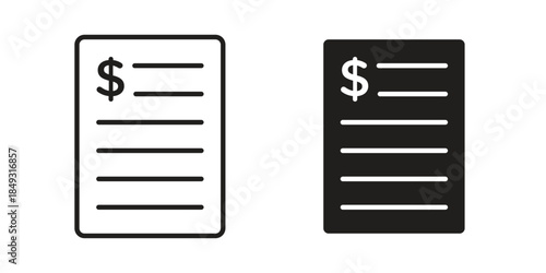 Bank statement icons. Line Illustration Vector Template. Clipart concept illustration