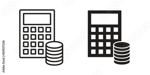 Budget icons. Line Illustration Vector Template. Clipart concept illustration