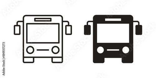 Bus icons. Line Illustration Vector Template. Clipart concept illustration