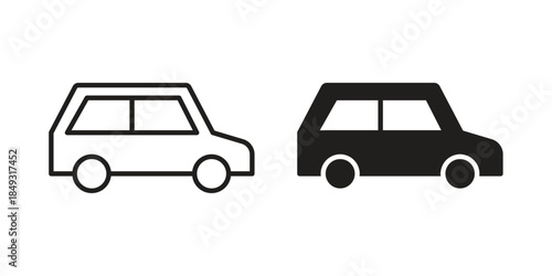 Car icons. Line Illustration Vector Template. Clipart concept illustration
