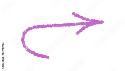 Pastel swirl hand drawn arrow sketch with chalk effect. Curved crayon pointer forms a unique turn icon. Art element creates a playful direction, suitable for abstract designs and modern templates.