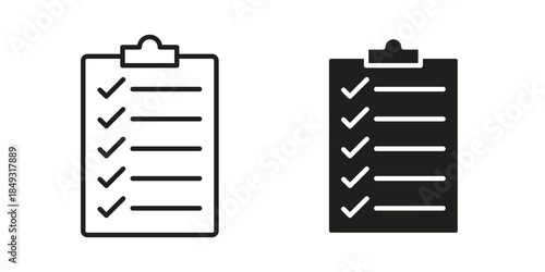 Clipboard icons. Line Illustration Vector Template. Clipart concept illustration