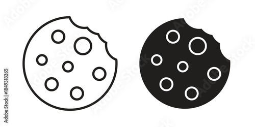 Cookie icons. Line Illustration Vector Template. Clipart concept illustration
