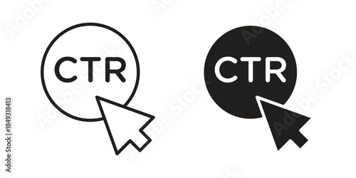 CTR icons. Line Illustration Vector Template. Clipart concept illustration