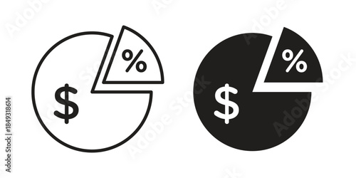 Dividend icons. Line Illustration Vector Template. Clipart concept illustration