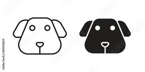 Dog icons. Line Illustration Vector Template. Clipart concept illustration