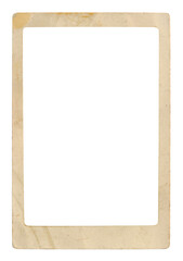 Vintage photo paper frame with transparent background. Scanned material for retro photo frames and templates	