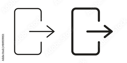 Exit icons. Line Illustration Vector Template. Clipart concept illustration