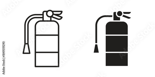 Fire extinguisher icons. Line Illustration Vector Template. Clipart concept illustration