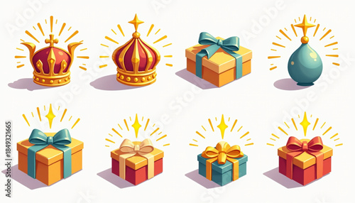 Epiphany Christian Symbol Icons Vector Set